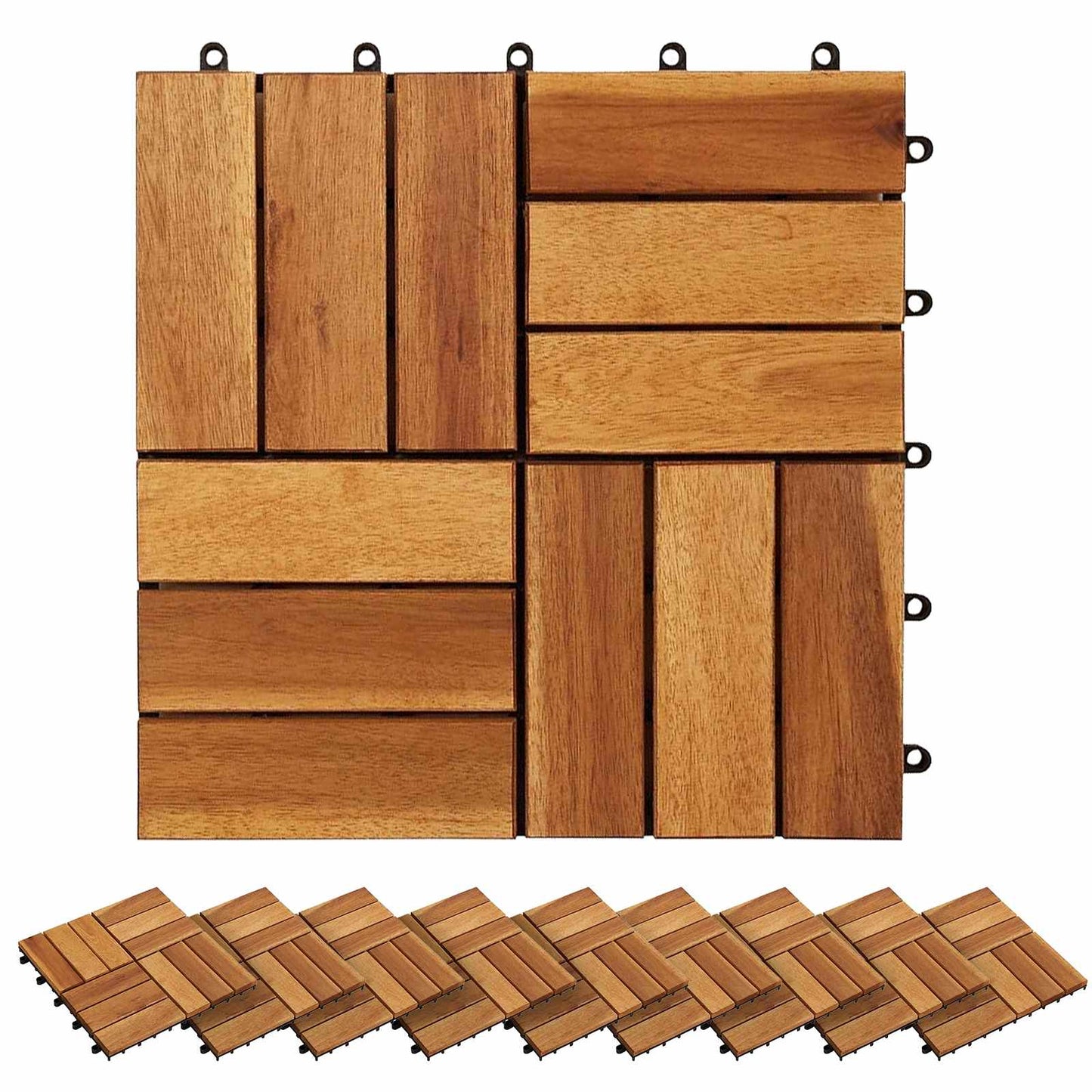 Piastrella per Decking 20 pcs Marrone 30 x 30 cm | homemem39