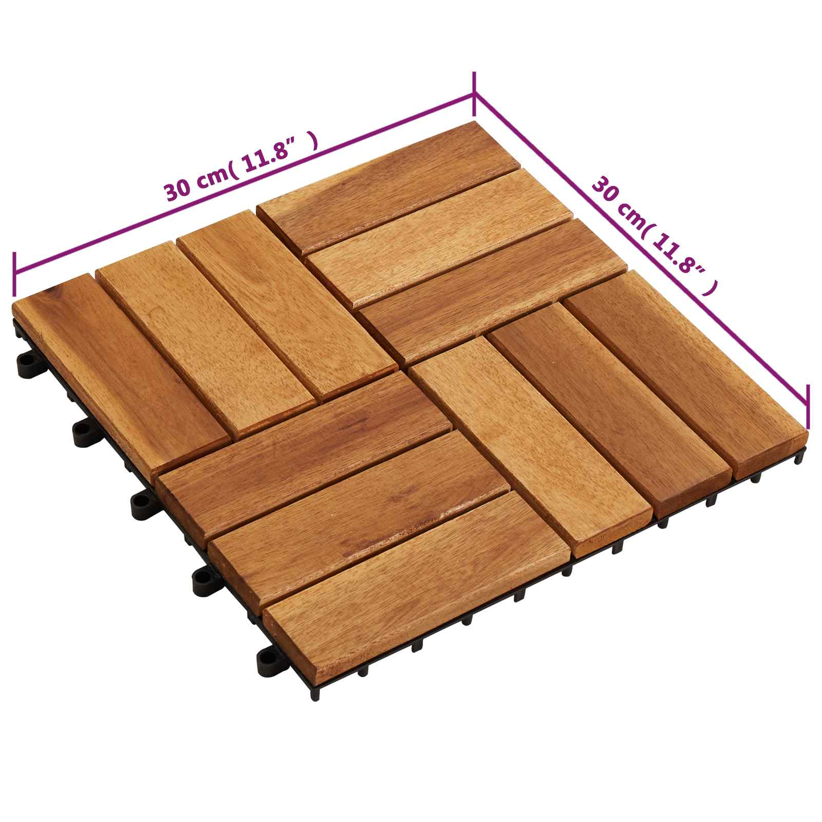 Piastrella per Decking 20 pcs Marrone 30 x 30 cm | homemem39