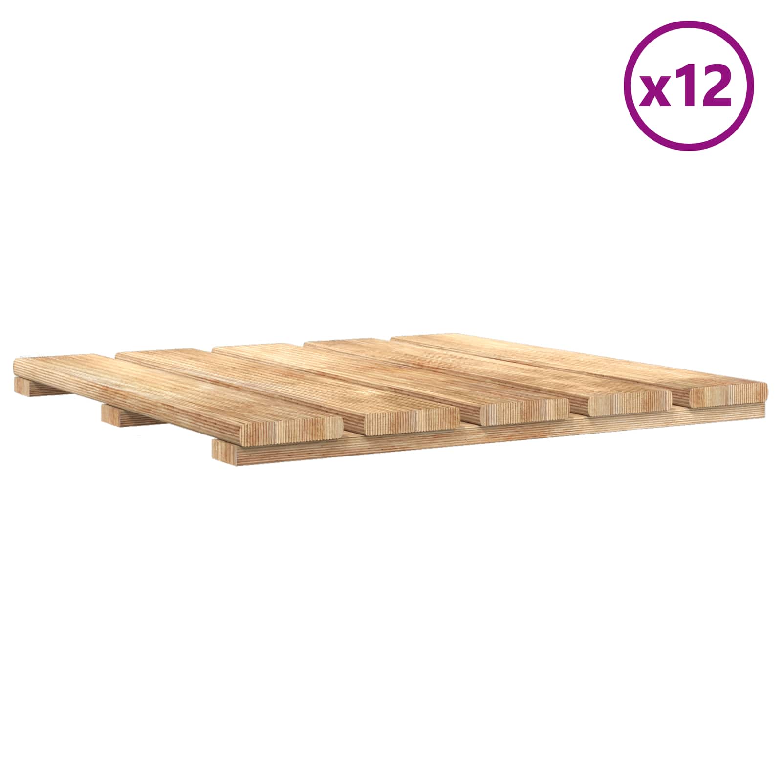 Piastrella per Decking 12 pz Marrone 50 x 50 cm | homemem39