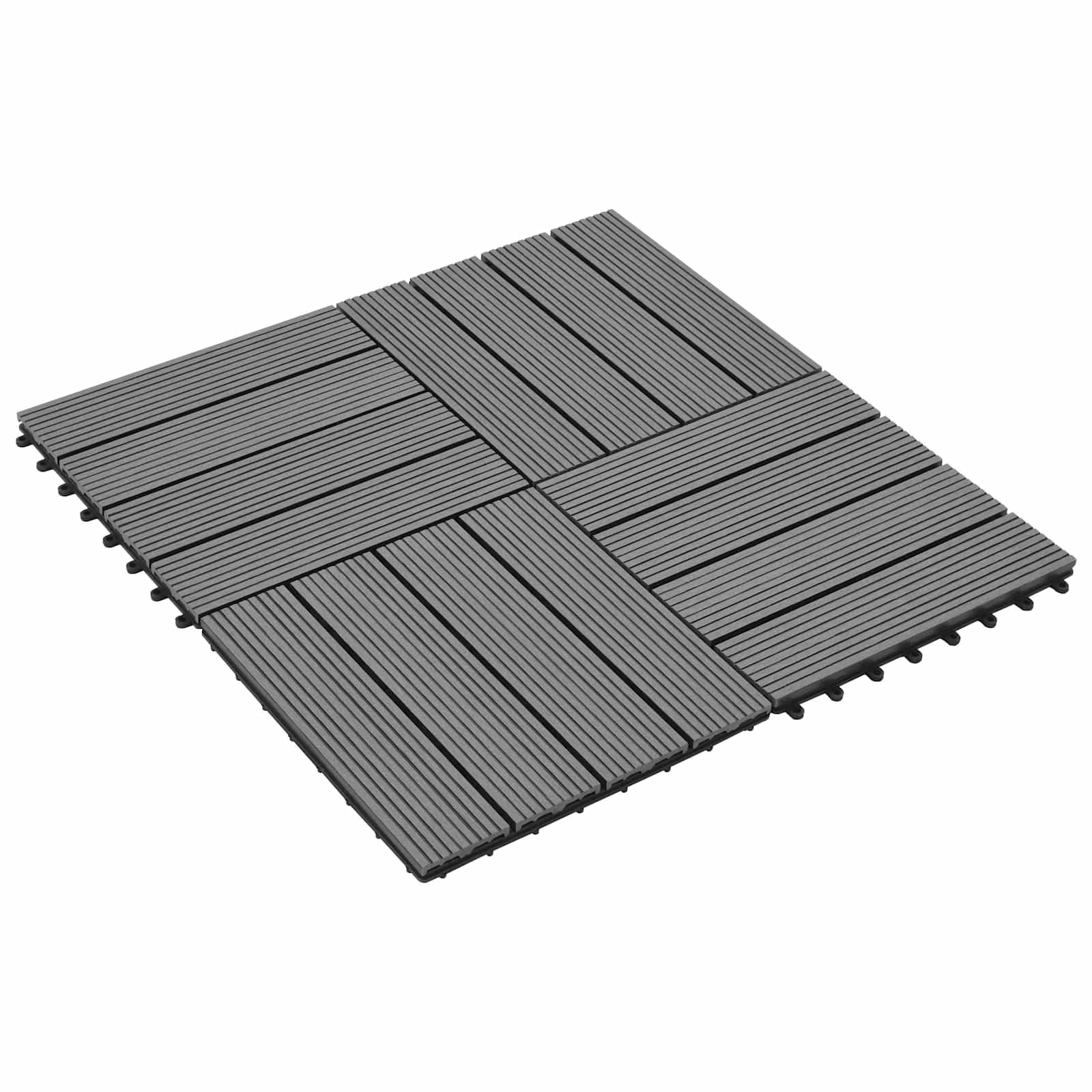 Piastrella per Decking 22 pcs Grigio 30 x 30 cm WPC | homemem39