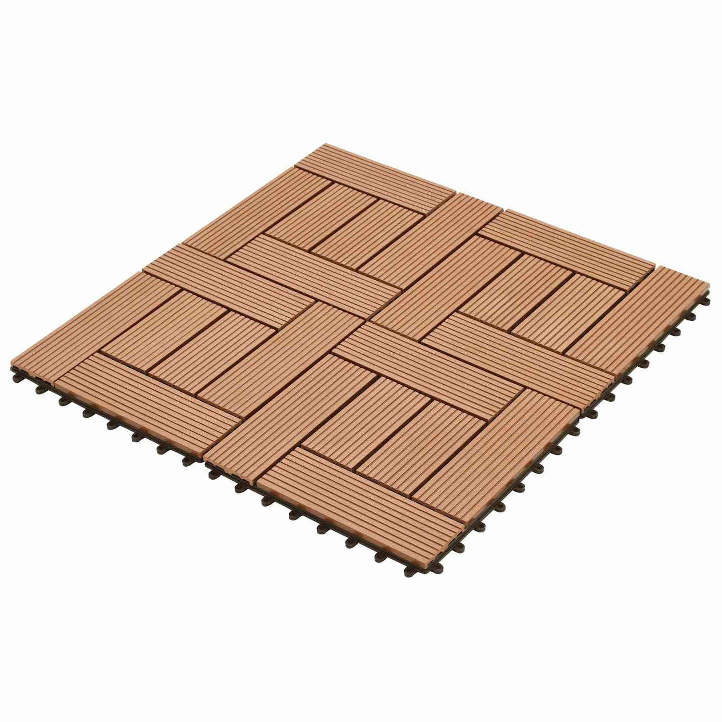 Piastrella per Decking 22 pcs Marrone 30 x 30 cm WPC | homemem39