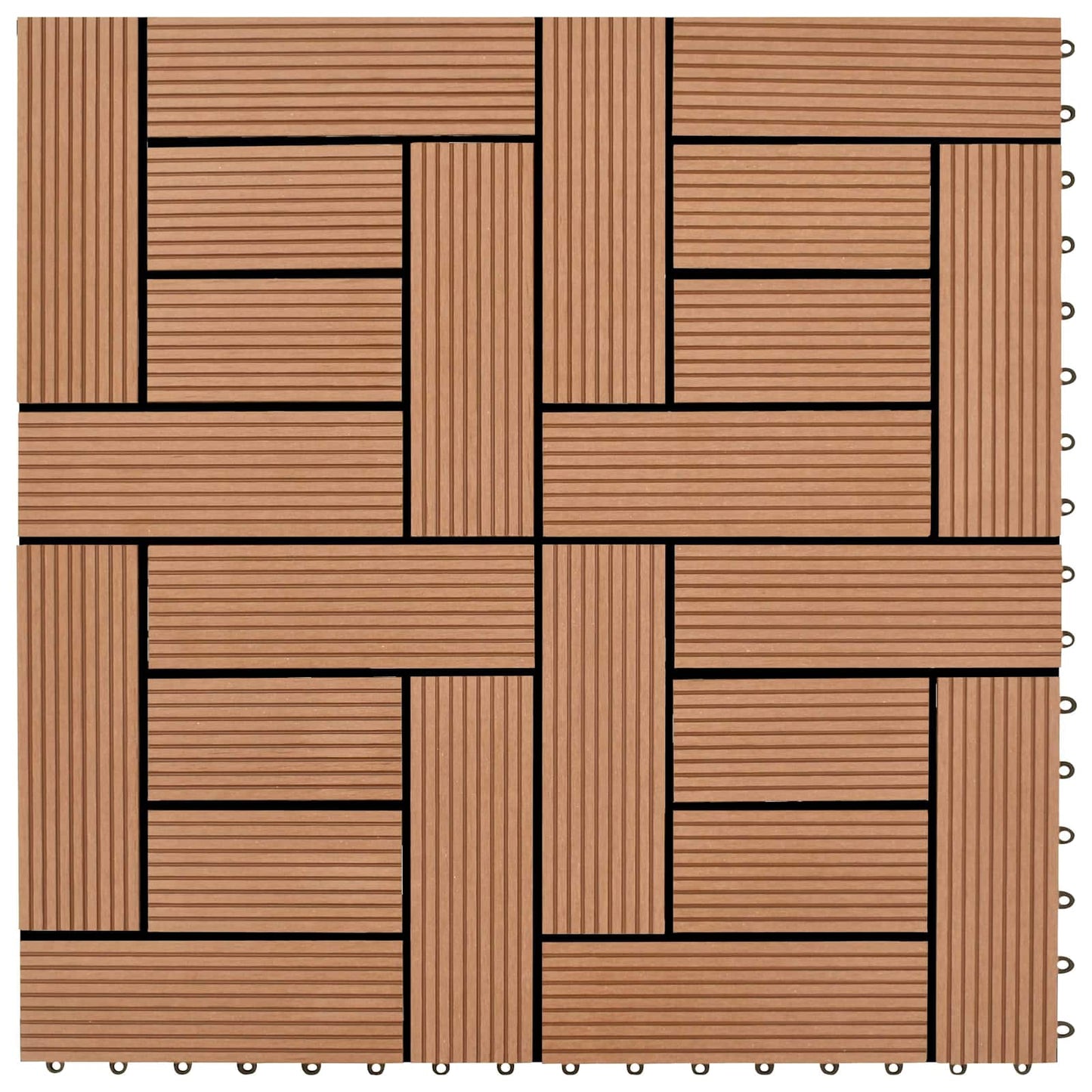 Piastrella per Decking 22 pcs Marrone 30 x 30 cm WPC | homemem39