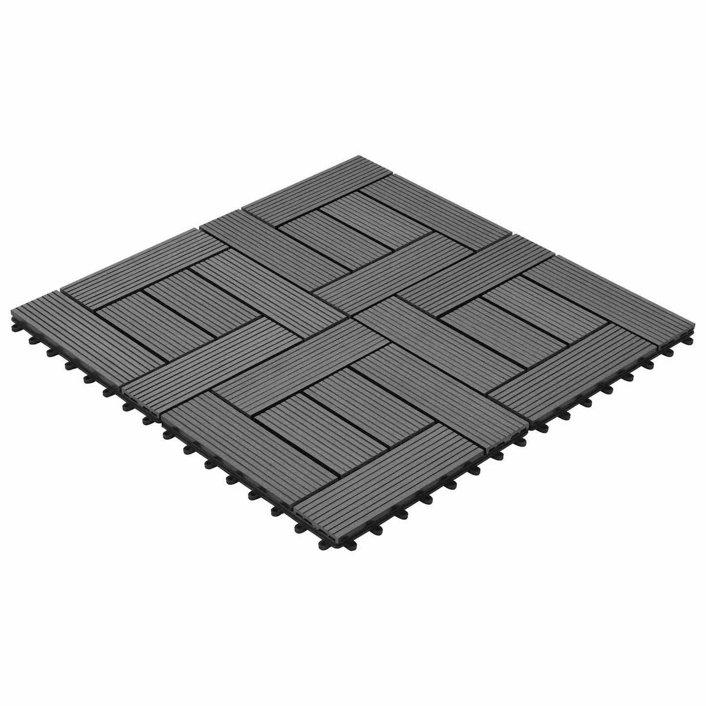 Piastrella per Decking 22 pcs Grigio 30 x 30 cm WPC | homemem39