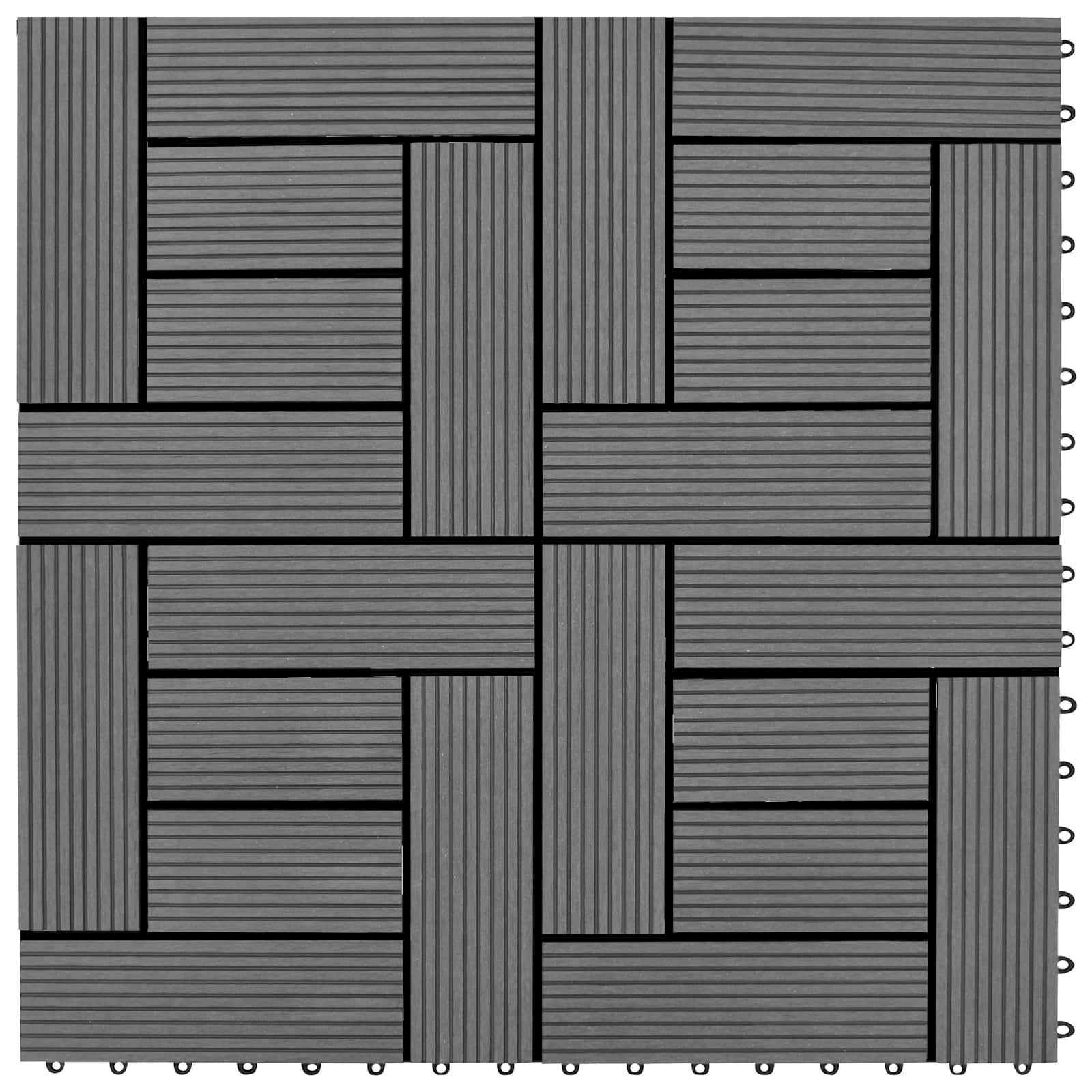 Piastrella per Decking 22 pcs Grigio 30 x 30 cm WPC | homemem39