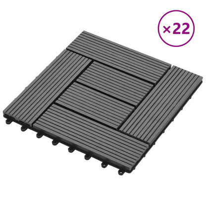 Piastrella per Decking 22 pcs Grigio 30 x 30 cm WPC | homemem39