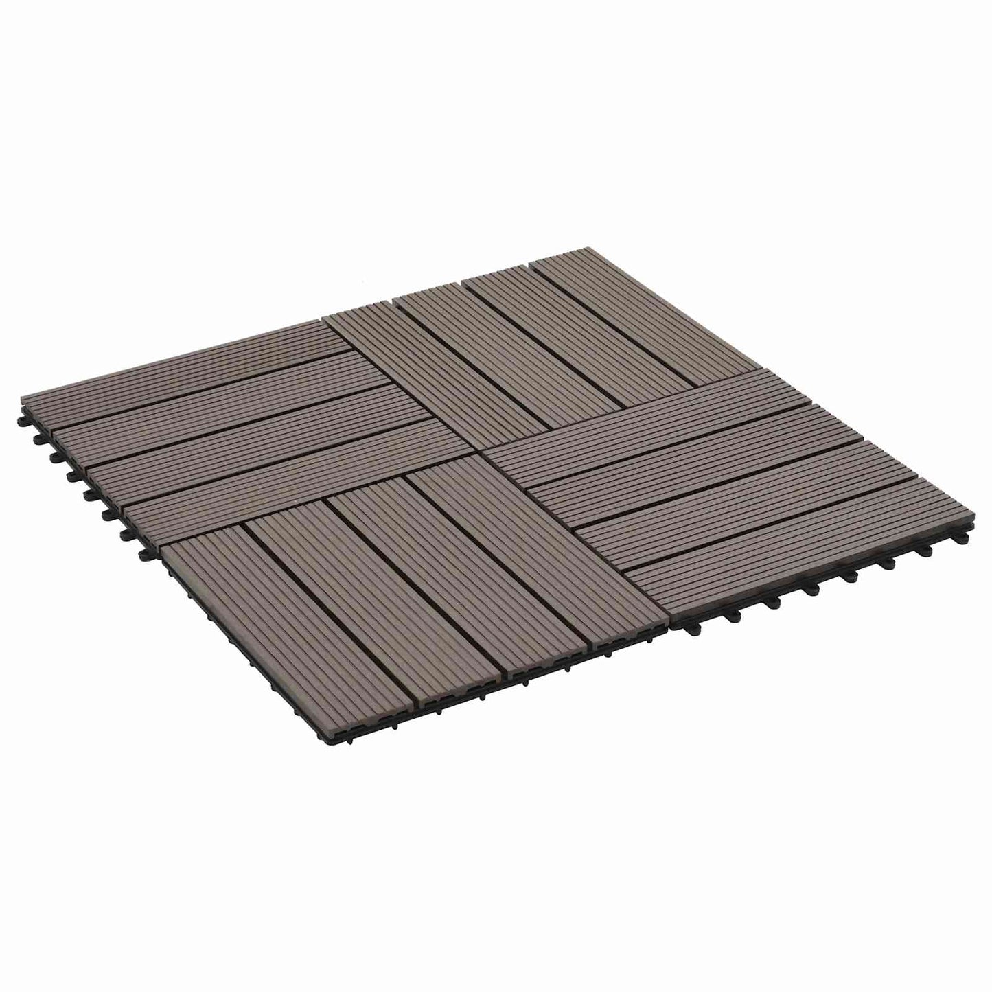 Piastrella per Decking 22 pcs Marrone Scuro 30 x 30 cm WPC | homemem39