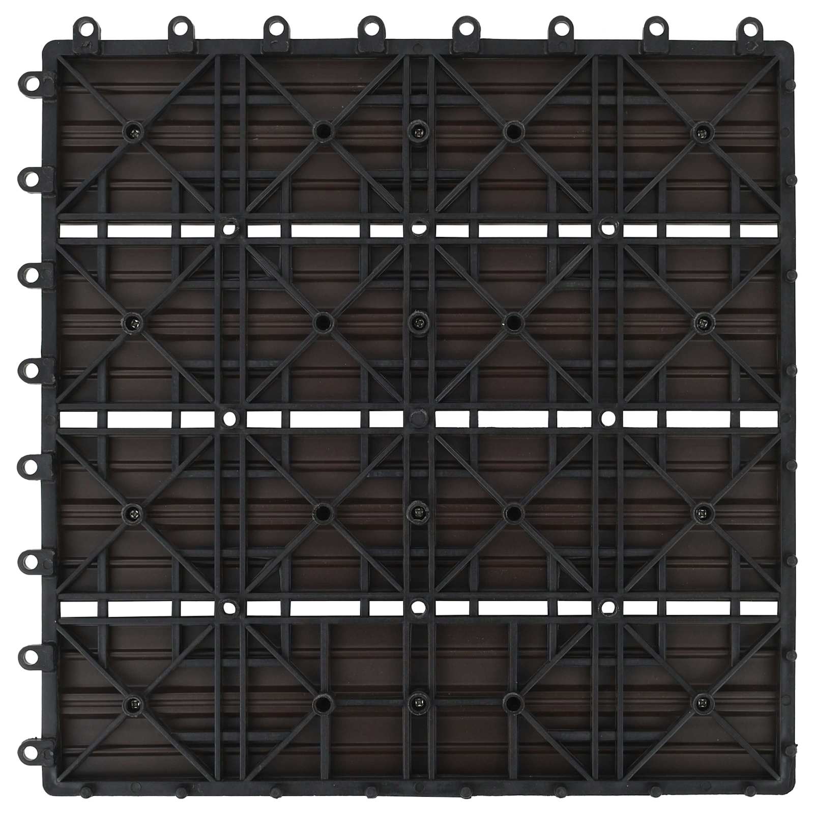 Piastrella per Decking 22 pcs Marrone Scuro 30 x 30 cm WPC | homemem39