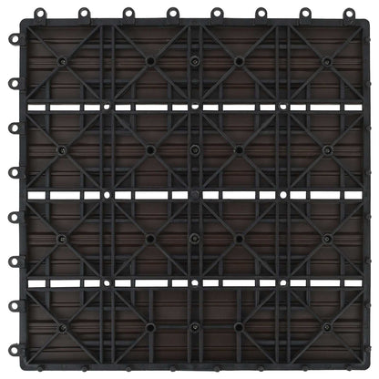Piastrella per Decking 22 pcs Marrone Scuro 30 x 30 cm WPC | homemem39