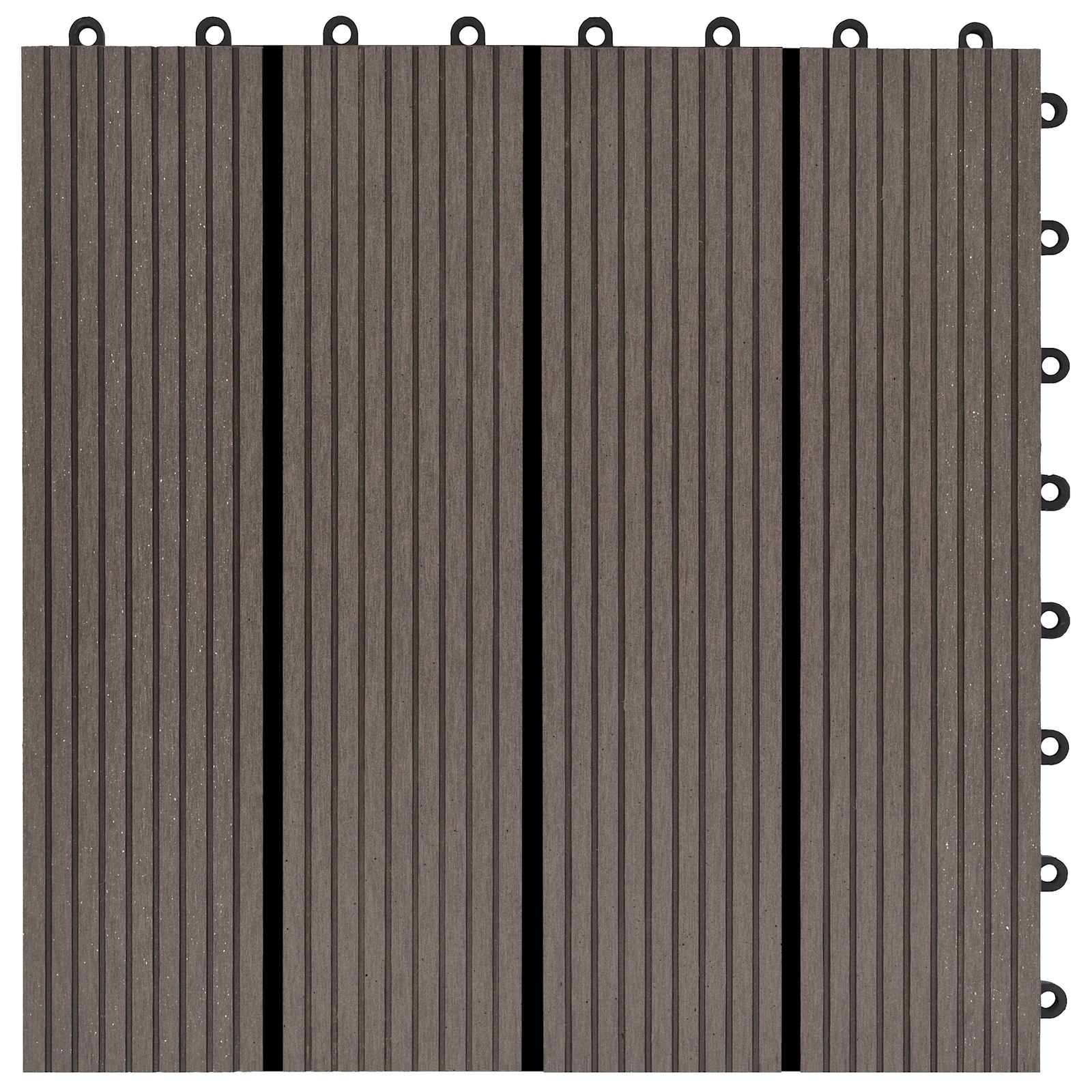 Piastrella per Decking 22 pcs Marrone Scuro 30 x 30 cm WPC | homemem39