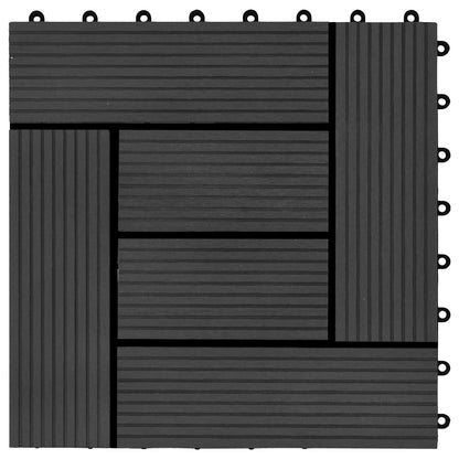 Piastrella per Decking 22 pcs Nero 30 x 30 cm WPC | homemem39