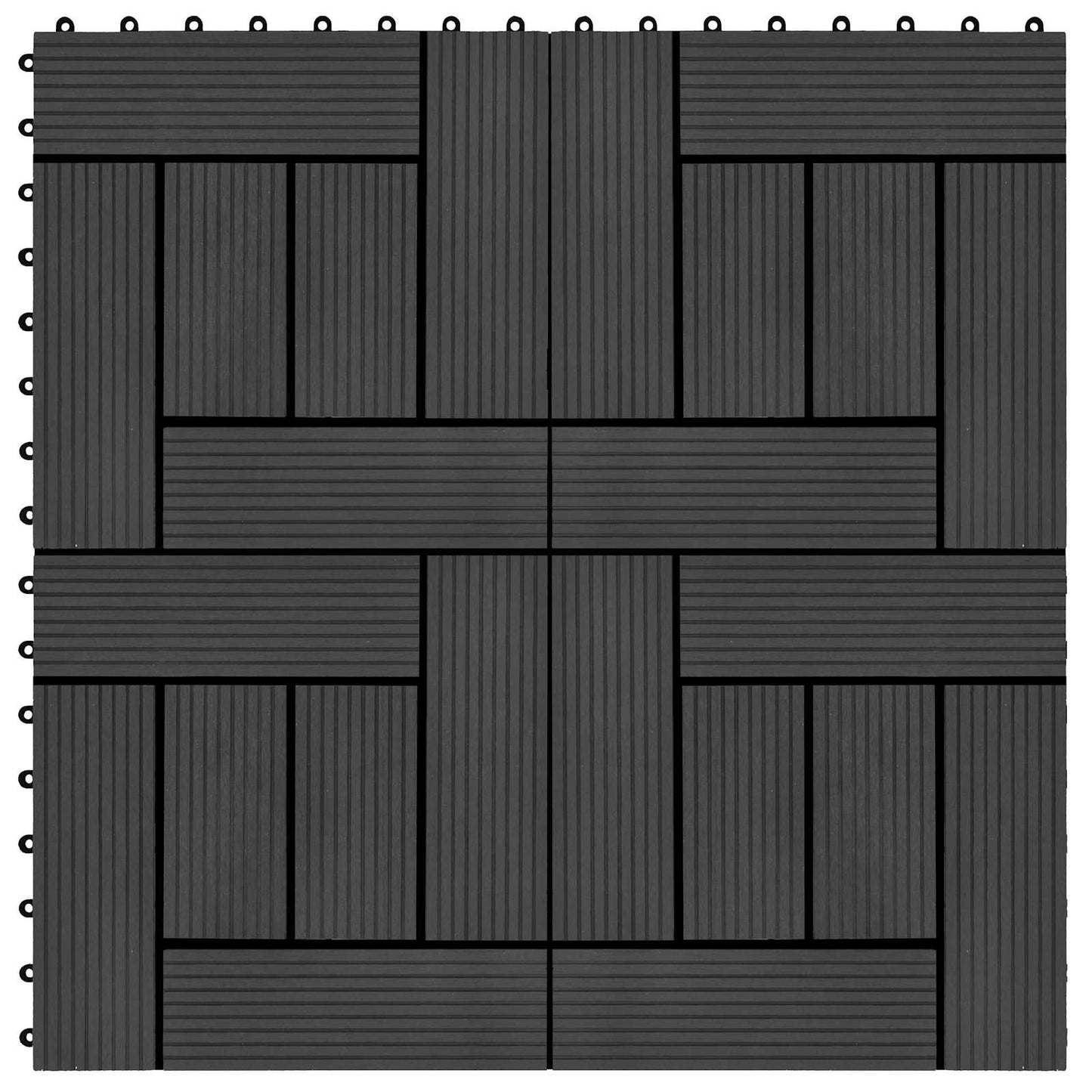 Piastrella per Decking 22 pcs Nero 30 x 30 cm WPC | homemem39