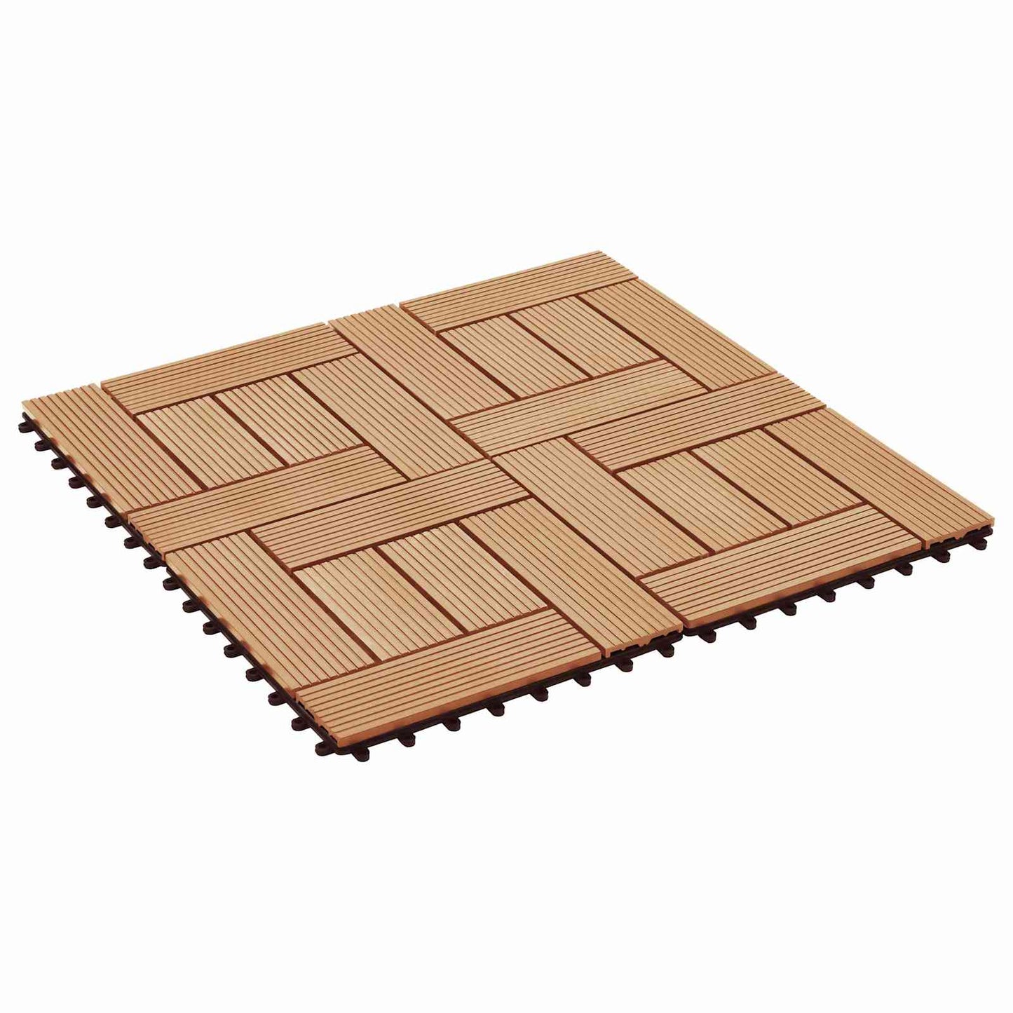 Piastrella per Decking 22 pcs Teak riciclato 30 x 30 cm WPC | homemem39