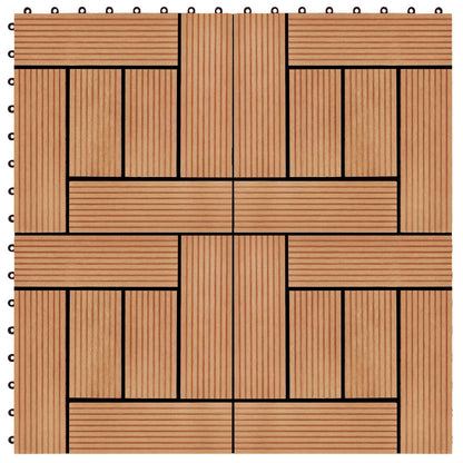 Piastrella per Decking 22 pcs Teak riciclato 30 x 30 cm WPC | homemem39