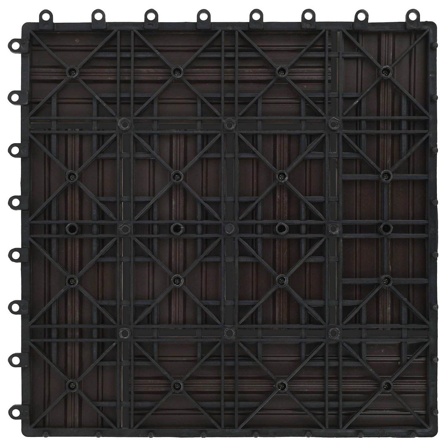 Piastrella per Decking 22 pcs Marrone Scuro 30 x 30 cm WPC | homemem39