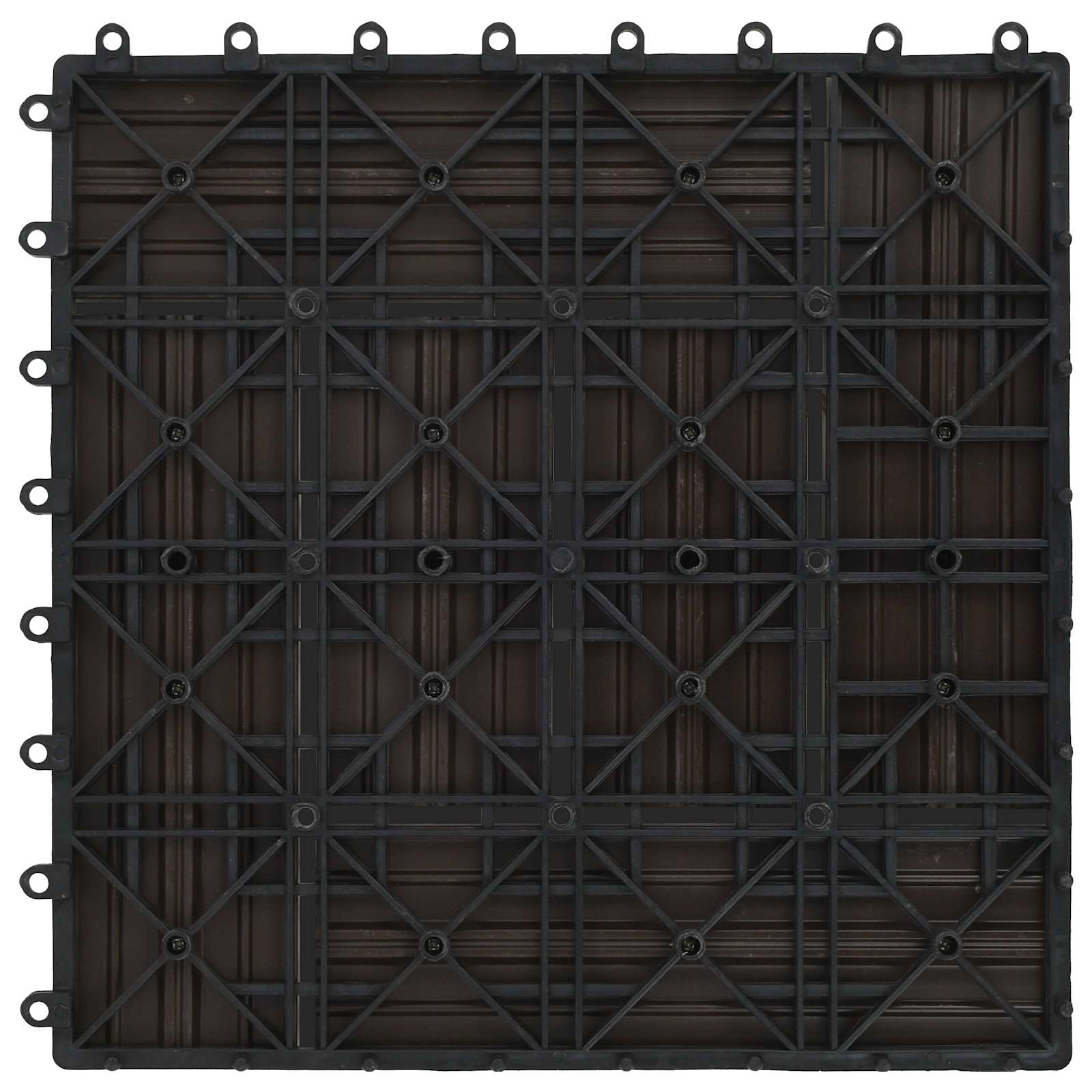Piastrella per Decking 22 pcs Marrone Scuro 30 x 30 cm WPC | homemem39
