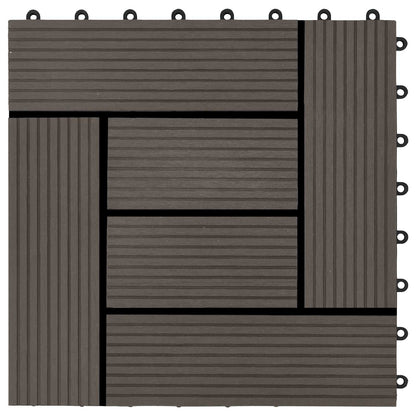 Piastrella per Decking 22 pcs Marrone Scuro 30 x 30 cm WPC | homemem39