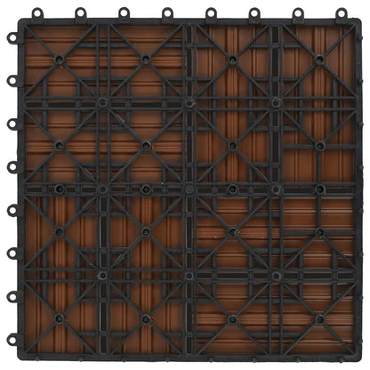 Piastrella per Decking 22 pcs Marrone 30 x 30 cm WPC | homemem39