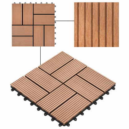 Piastrella per Decking 22 pcs Marrone 30 x 30 cm WPC | homemem39