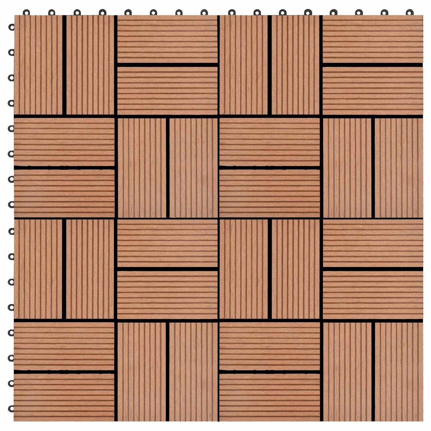 Piastrella per Decking 22 pcs Marrone 30 x 30 cm WPC | homemem39