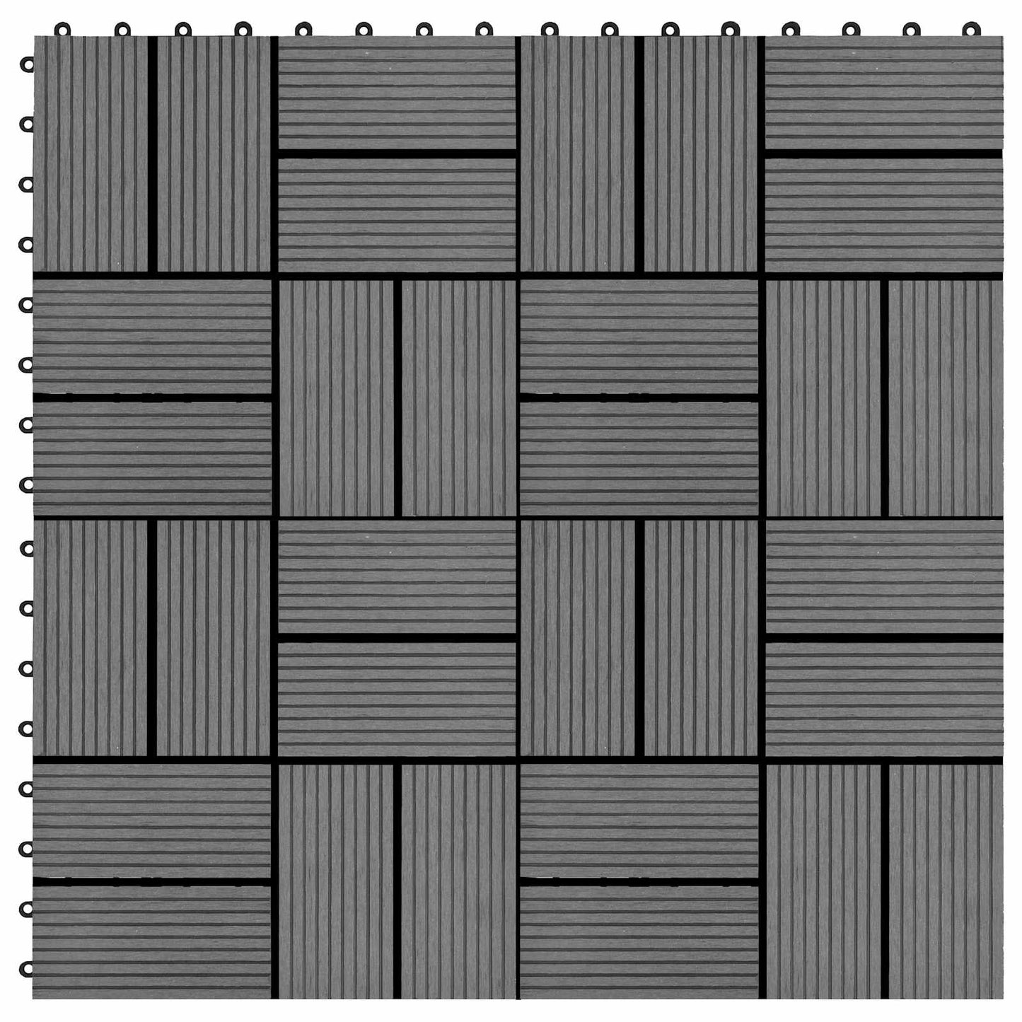 Piastrella per Decking 22 pcs Grigio 30 x 30 cm WPC | homemem39