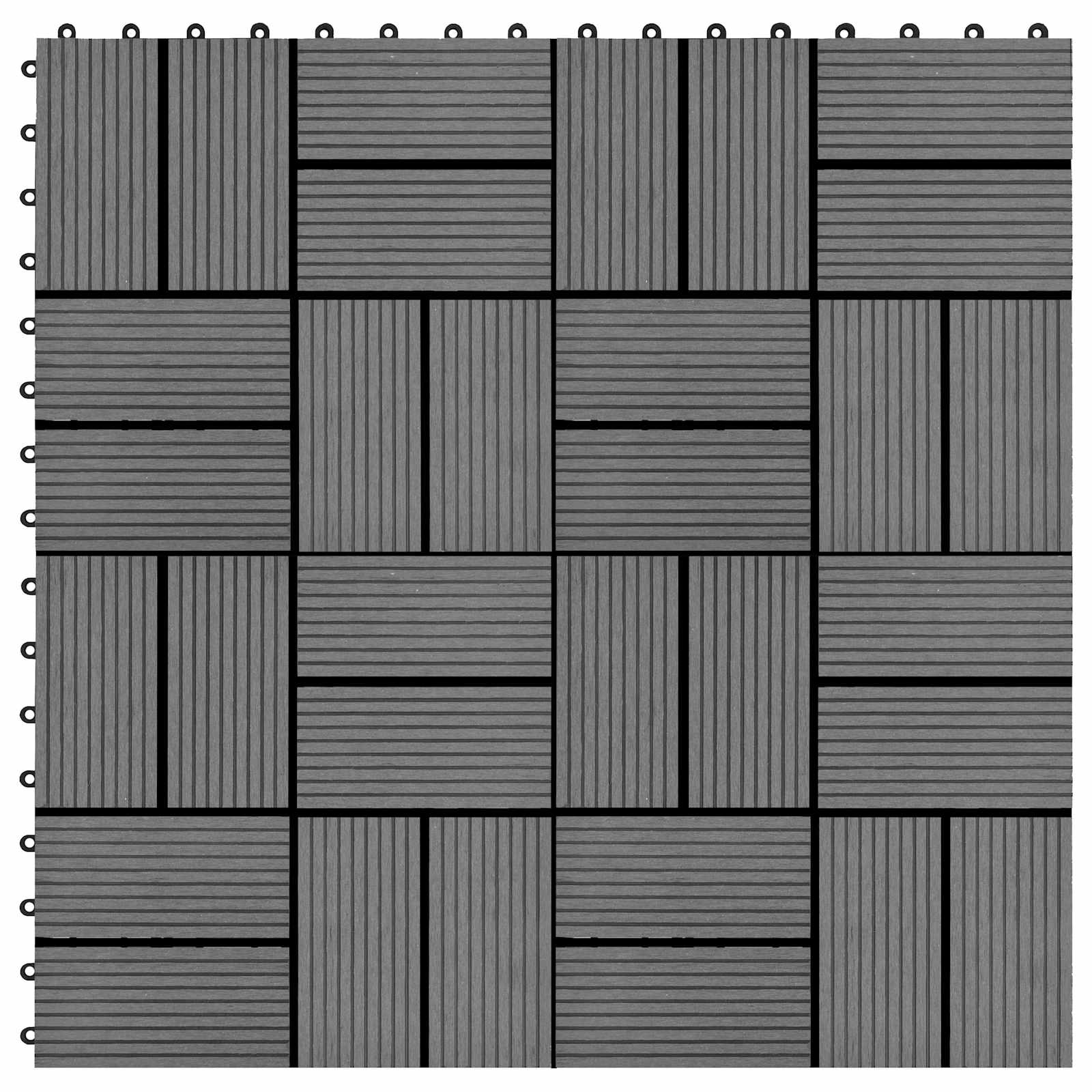 Piastrella per Decking 22 pcs Grigio 30 x 30 cm WPC | homemem39