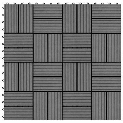 Piastrella per Decking 22 pcs Grigio 30 x 30 cm WPC | homemem39