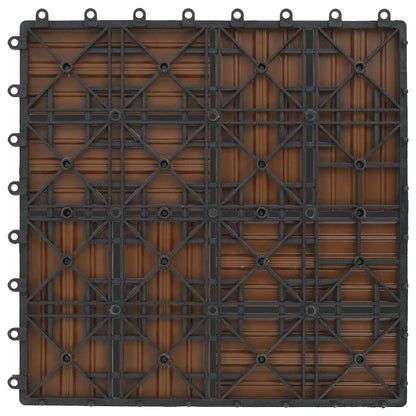 Piastrella per Decking 22 pcs Teak riciclato 30 x 30 cm WPC | homemem39