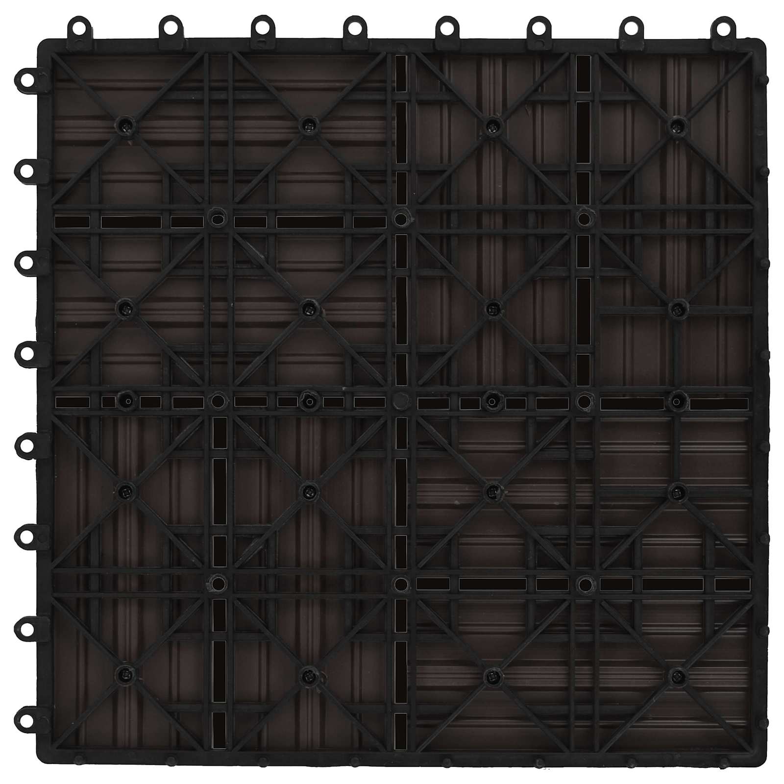 Piastrella per Decking 22 pcs Marrone Scuro 30 x 30 cm WPC | homemem39