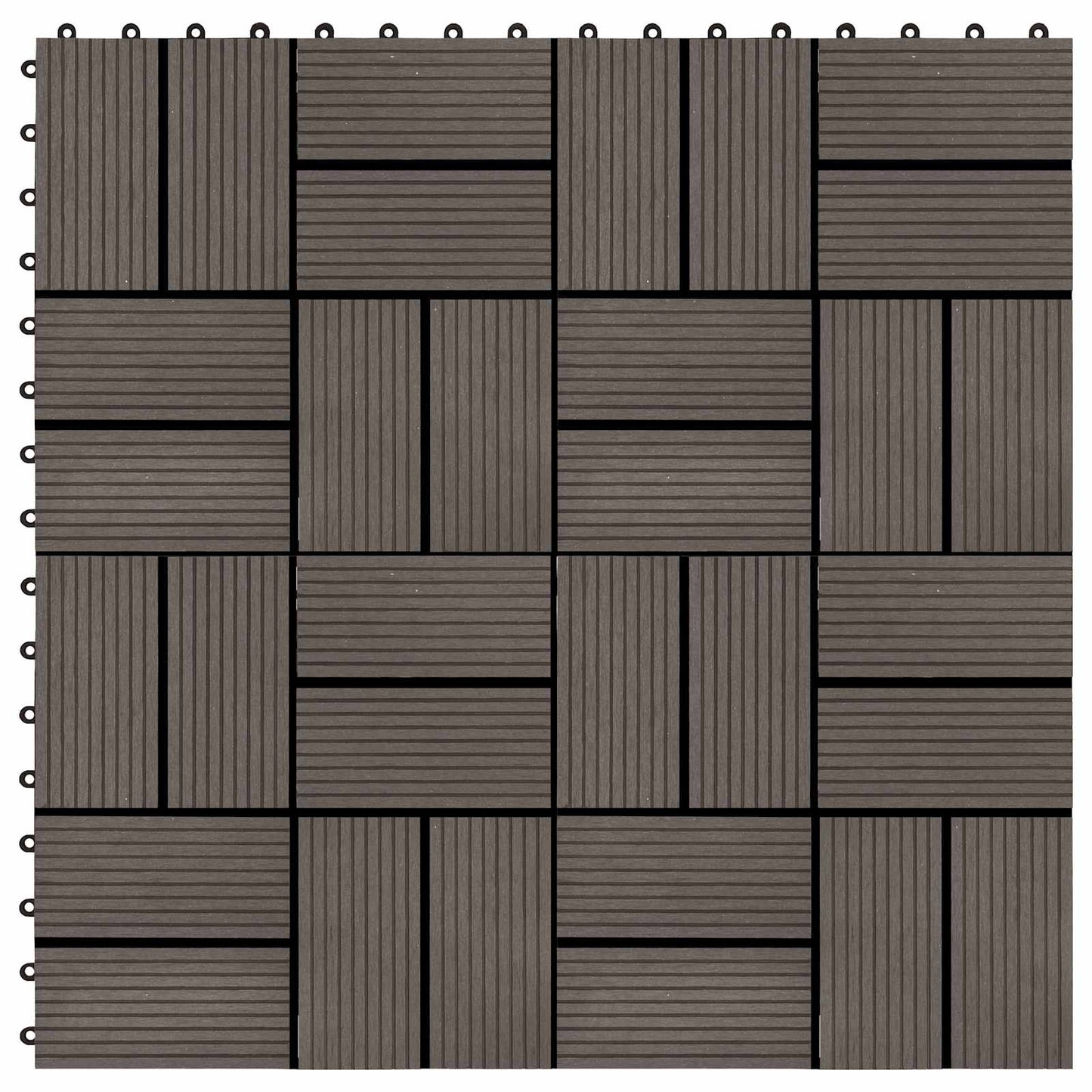 Piastrella per Decking 22 pcs Marrone Scuro 30 x 30 cm WPC | homemem39
