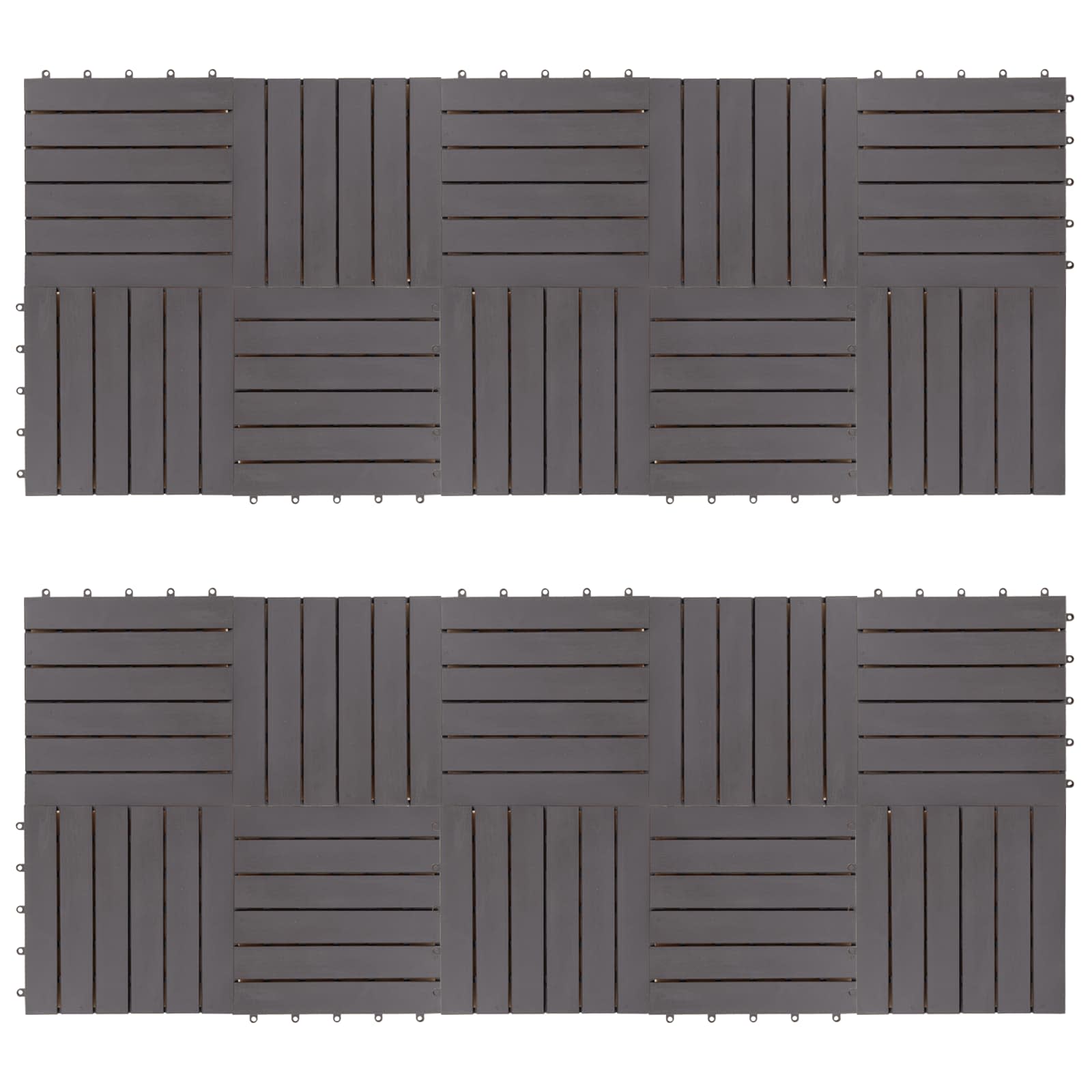 Piastrella per Decking 20 pcs Grigio 30 x 30 cm Legno di Acacia | homemem39