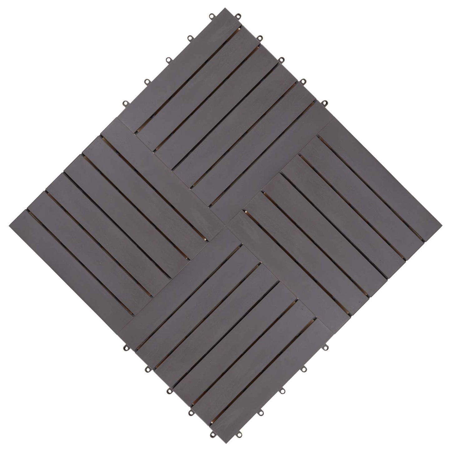 Piastrella per Decking 20 pcs Grigio 30 x 30 cm Legno di Acacia | homemem39