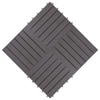 Piastrella per Decking 20 pcs Grigio 30 x 30 cm Legno di Acacia | homemem39