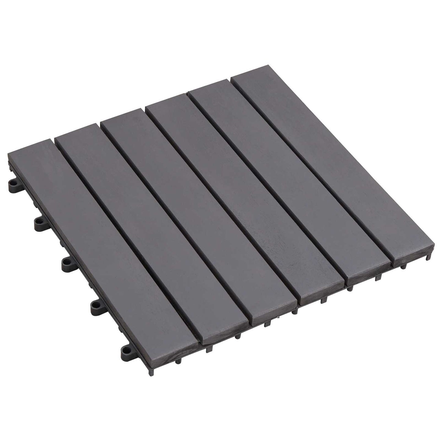 Piastrella per Decking 30 pcs Grigio 30 x 30 cm Legno di Acacia | homemem39