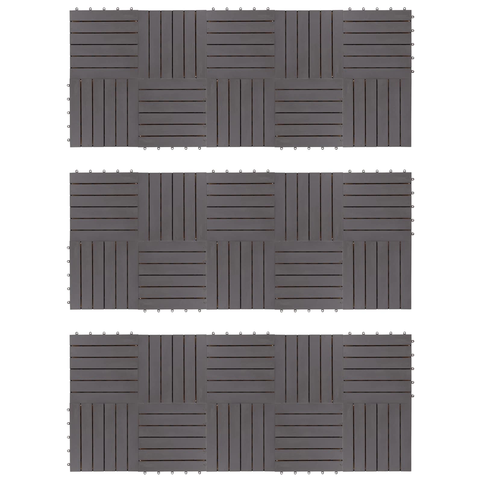 Piastrella per Decking 30 pcs Grigio 30 x 30 cm Legno di Acacia | homemem39