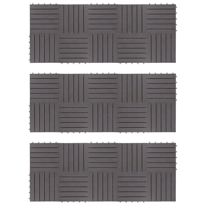 Piastrella per Decking 30 pcs Grigio 30 x 30 cm Legno di Acacia | homemem39