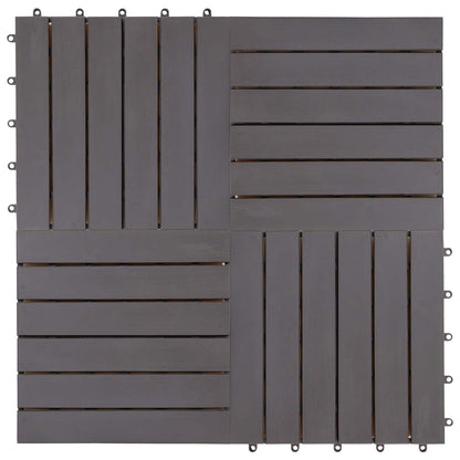 Piastrella per Decking 30 pcs Grigio 30 x 30 cm Legno di Acacia | homemem39