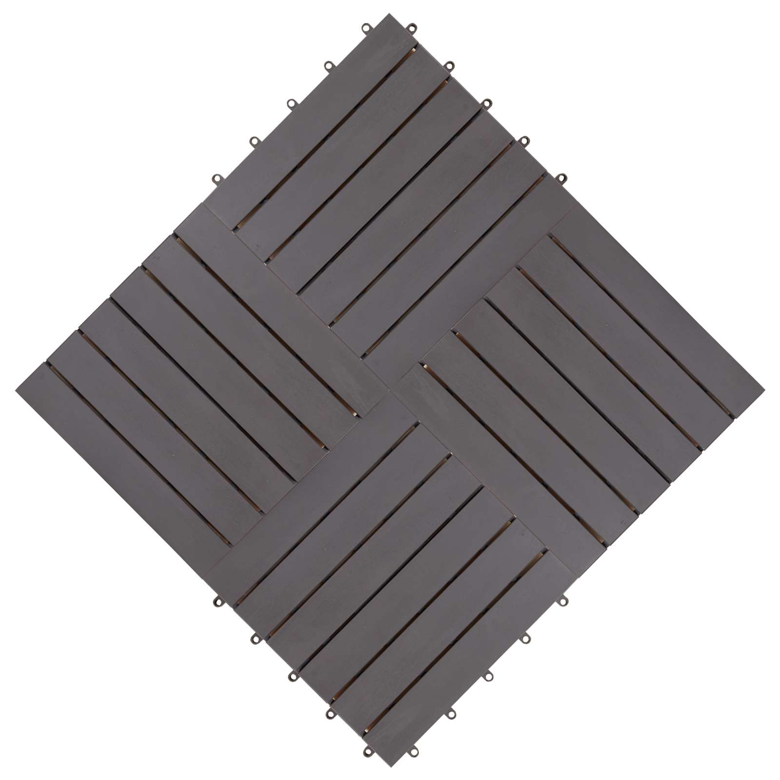 Piastrella per Decking 30 pcs Grigio 30 x 30 cm Legno di Acacia | homemem39