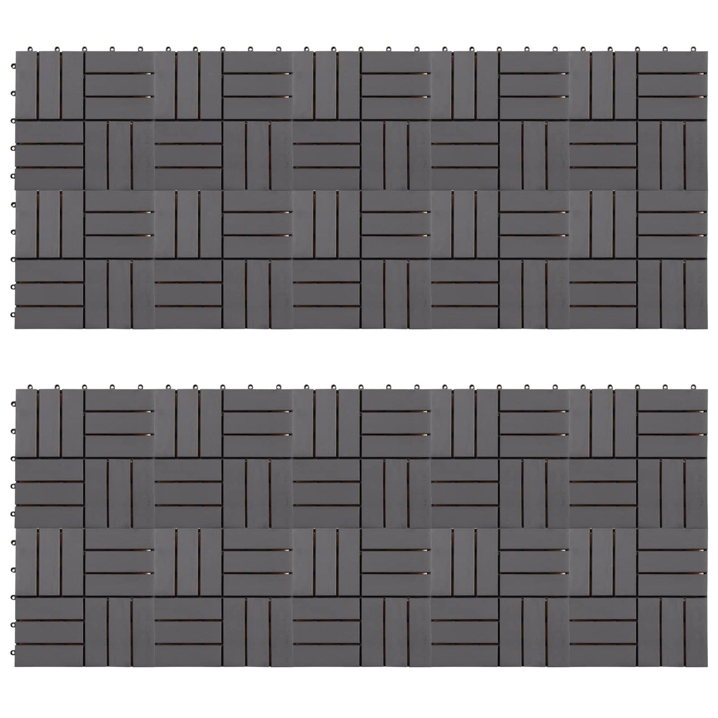 Piastrella per Decking 20 pcs Grigio 30 x 30 cm Legno di Acacia | homemem39