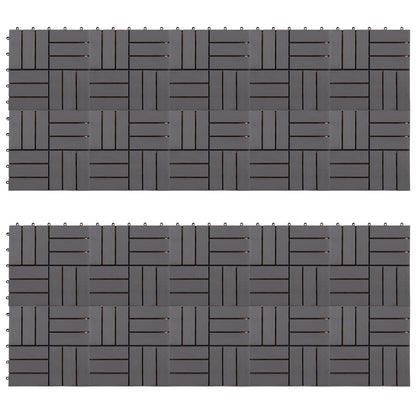Piastrella per Decking 20 pcs Grigio 30 x 30 cm Legno di Acacia | homemem39