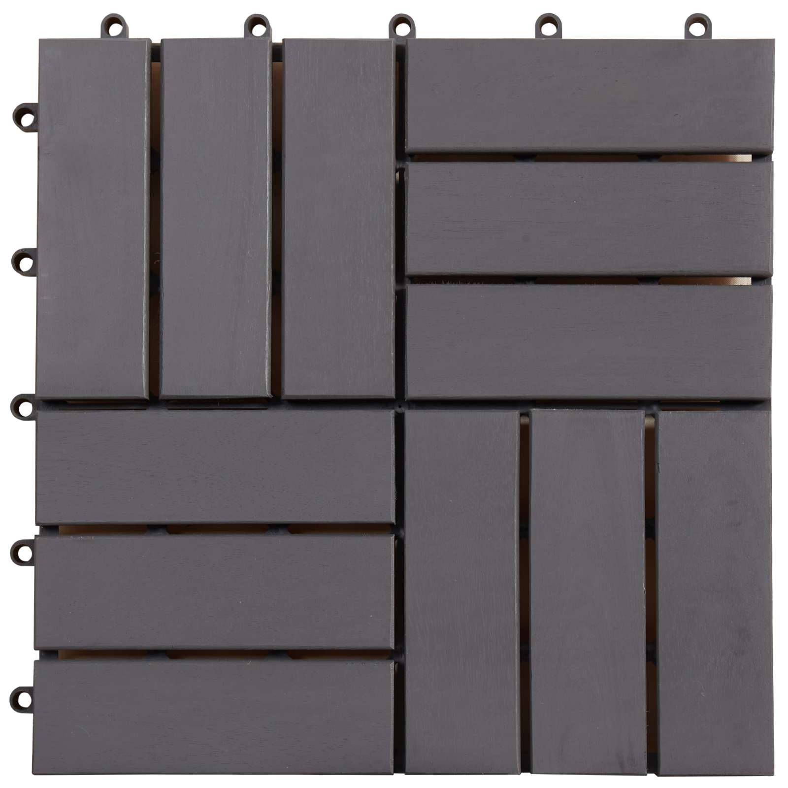 Piastrella per Decking 20 pcs Grigio 30 x 30 cm Legno di Acacia | homemem39