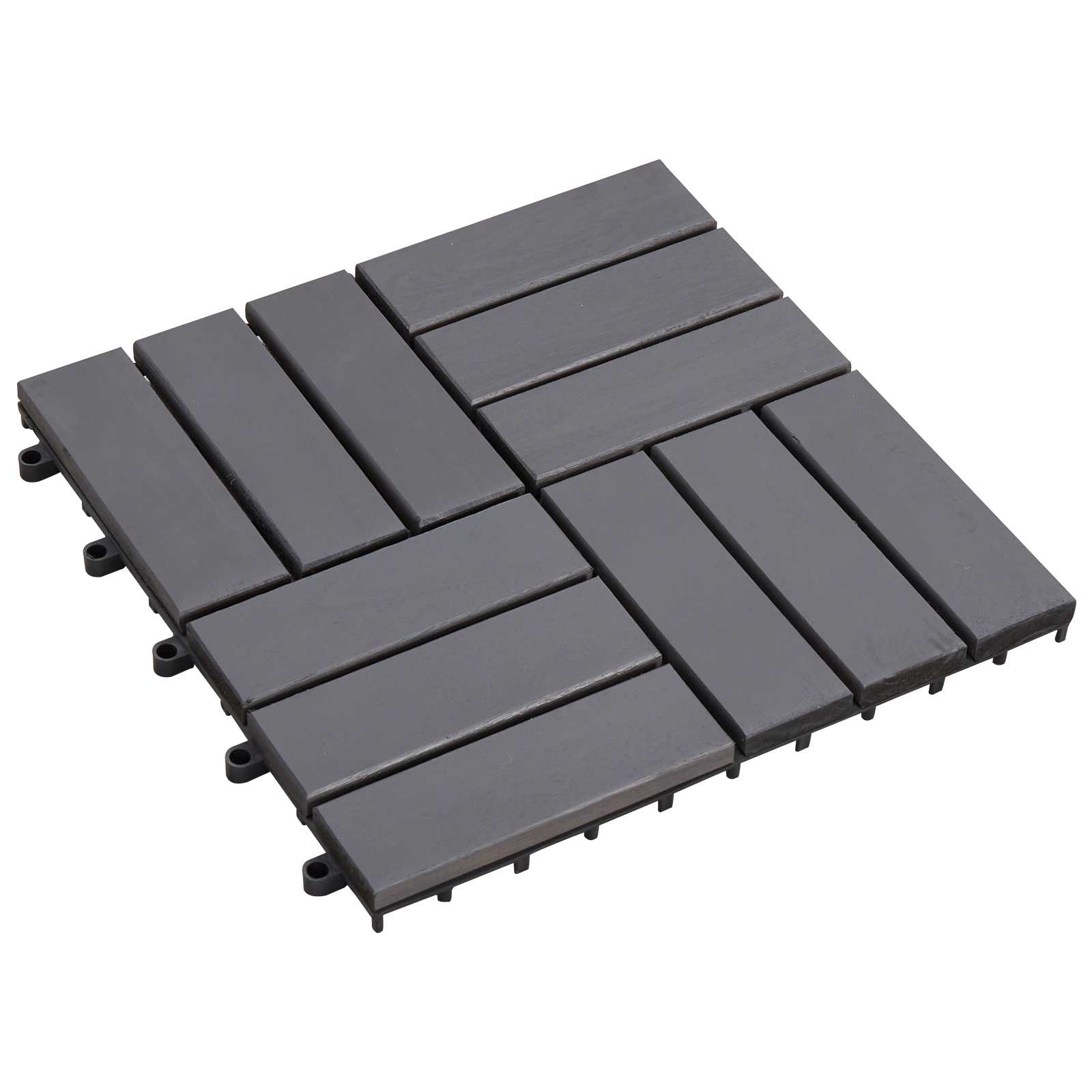 Piastrella per Decking 30 pcs Grigio 30 x 30 cm Legno di Acacia | homemem39