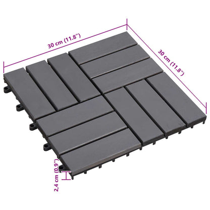 Piastrella per Decking 30 pcs Grigio 30 x 30 cm Legno di Acacia | homemem39