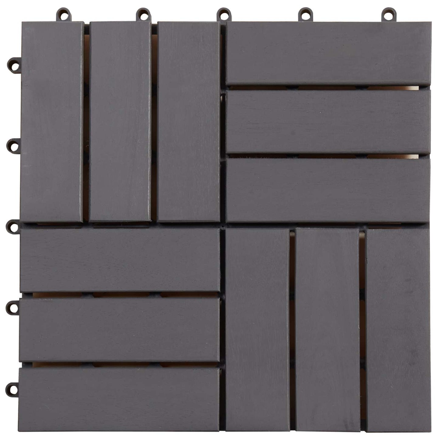 Piastrella per Decking 30 pcs Grigio 30 x 30 cm Legno di Acacia | homemem39