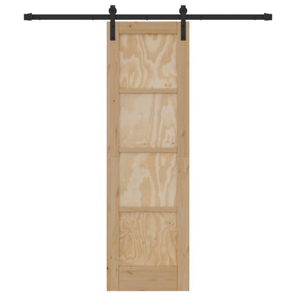 Porta scorrevole Naturale e Nero 61 x 198,5 cm | homemem39