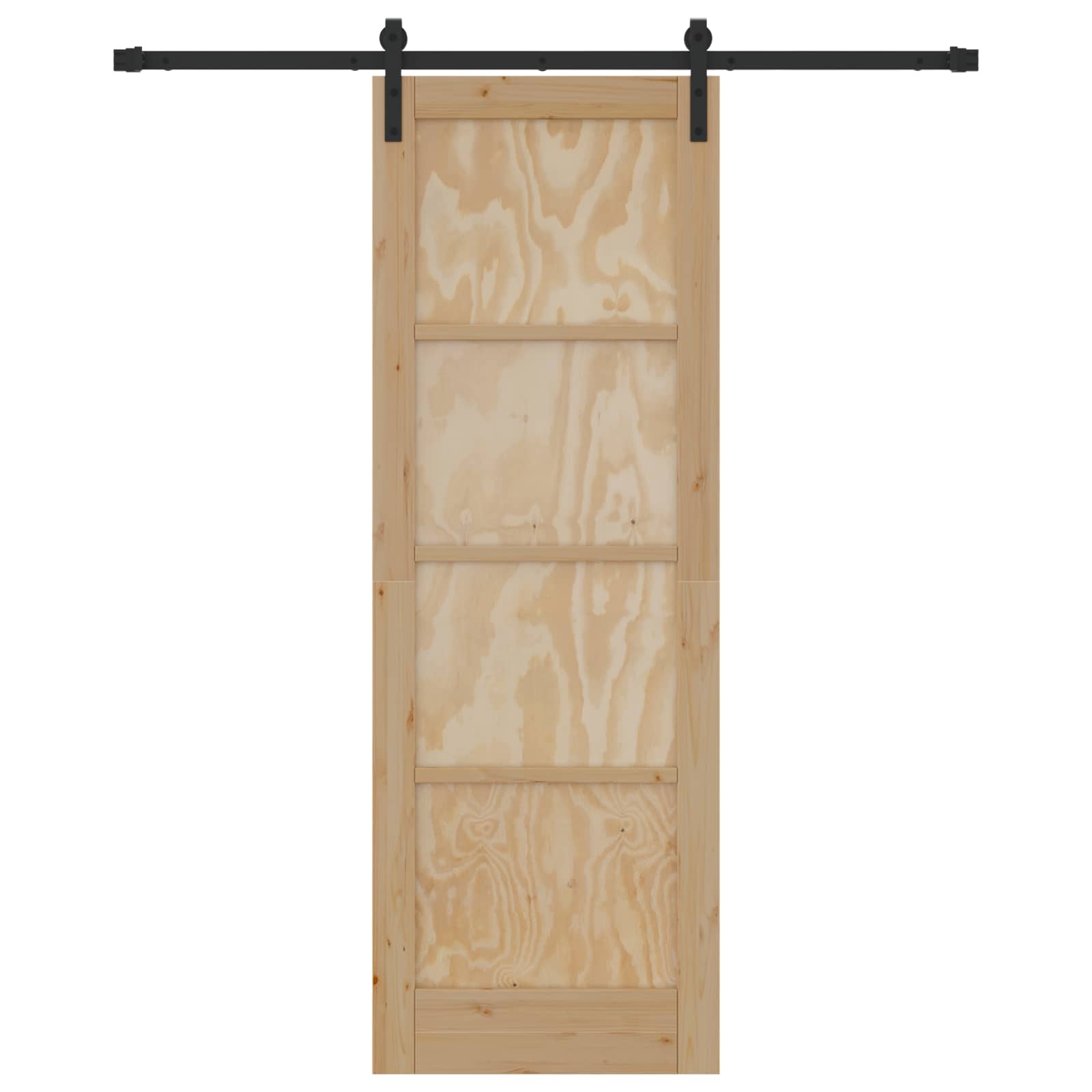 Porta scorrevole Naturale e Nero 73,5 x 211 cm | homemem39