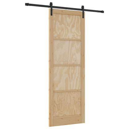 Porta scorrevole Naturale e Nero 83 x 232 cm | homemem39