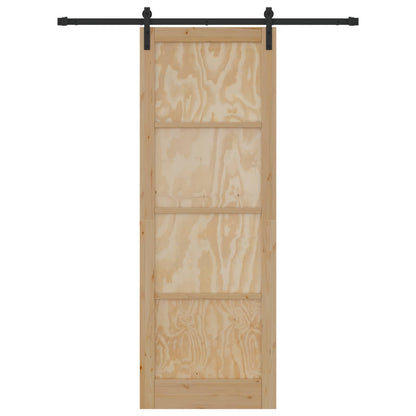 Porta scorrevole Naturale e Nero 83 x 232 cm | homemem39