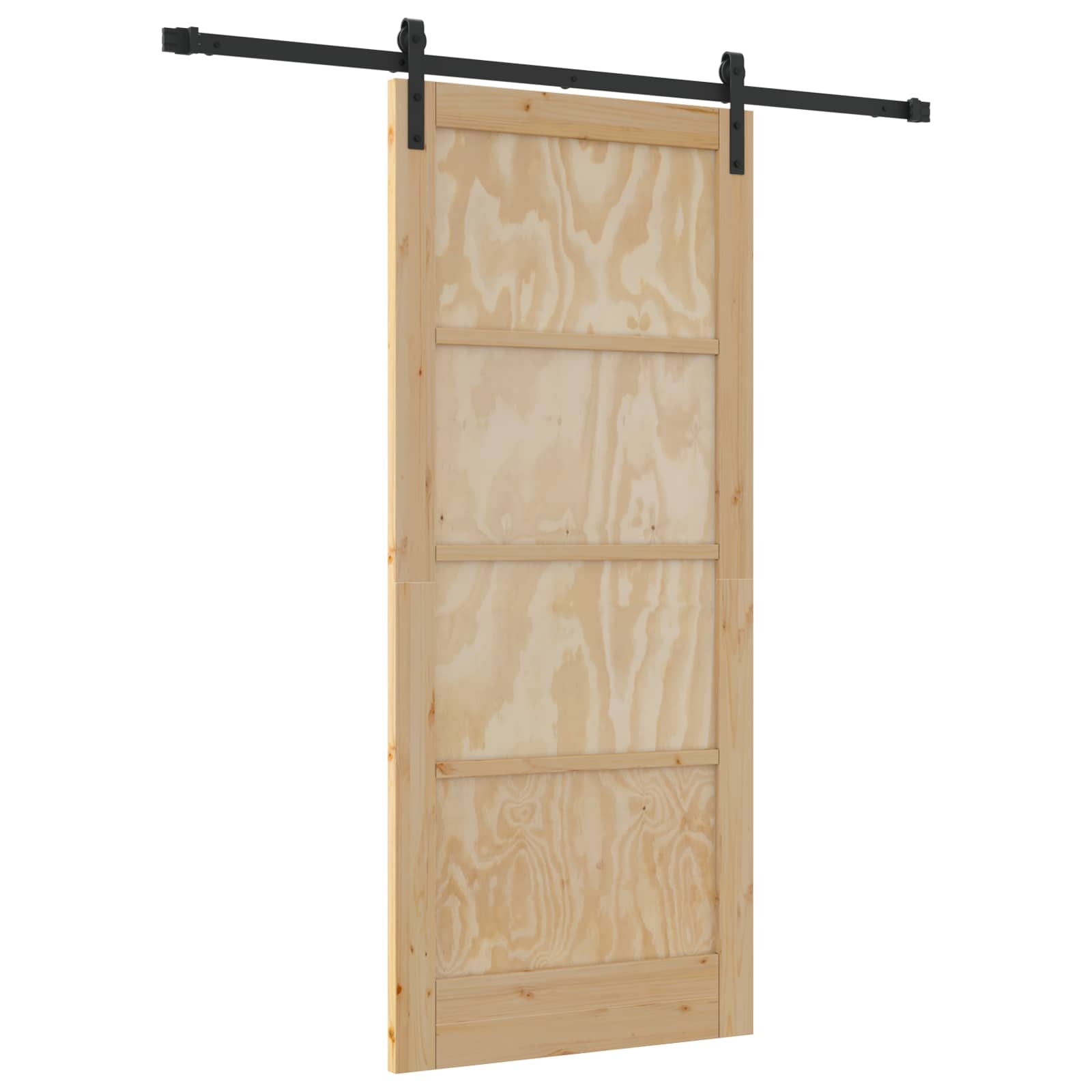 Porta scorrevole Naturale e Nero 86 x 198,5 cm | homemem39