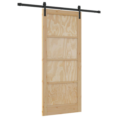 Porta scorrevole Naturale e Nero 86 x 198,5 cm | homemem39