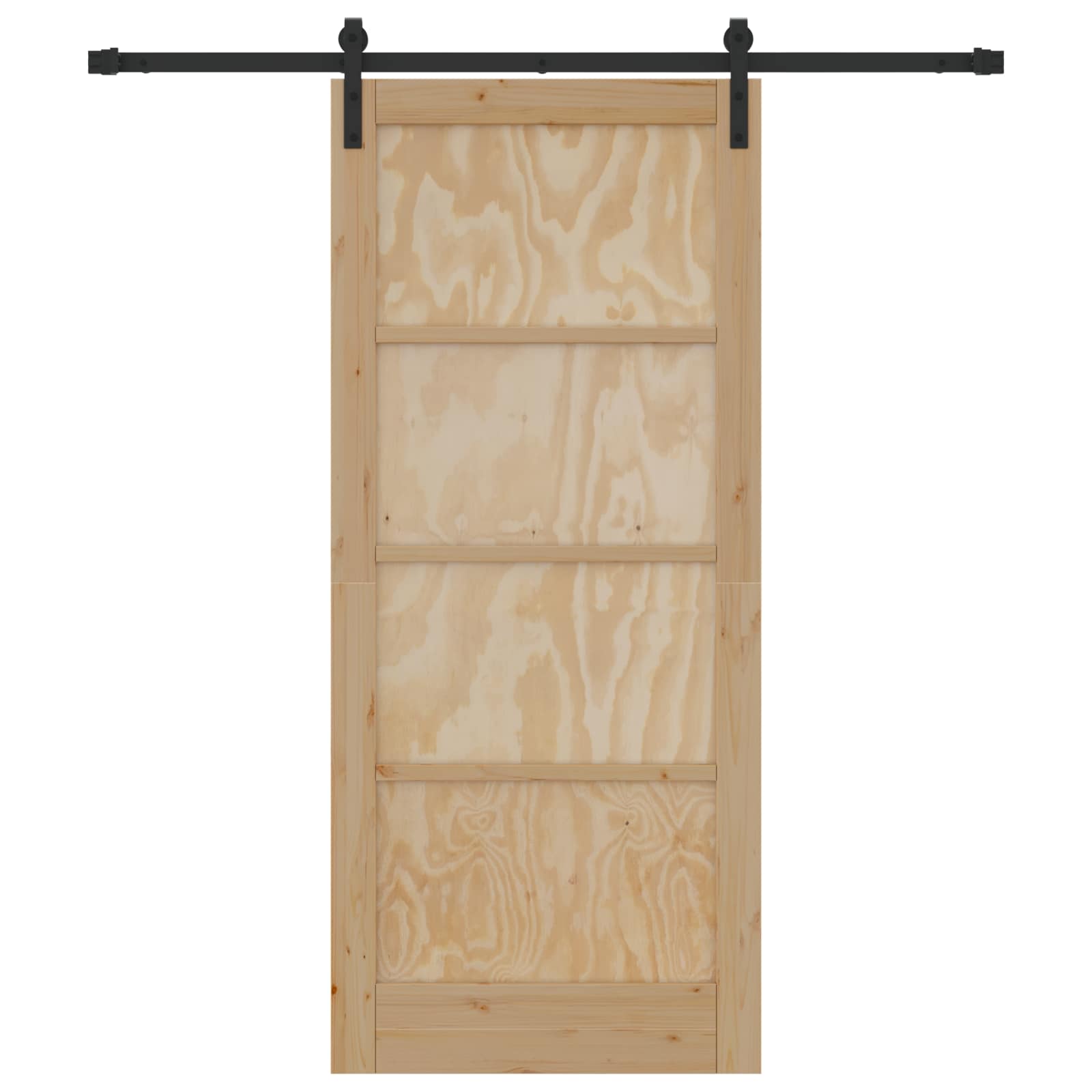 Porta scorrevole Naturale e Nero 86 x 198,5 cm | homemem39